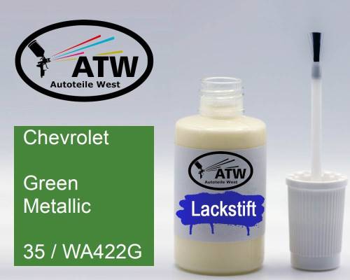 Chevrolet, Green Metallic, 35 / WA422G: 20ml Lackstift, von ATW Autoteile West.